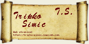 Tripko Simić vizit kartica